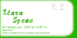 klara szepe business card